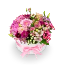 Box růžových květin